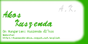 akos kuszenda business card